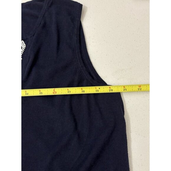 Talbots Knit Sweater Sleeveless Blouse Beaded Neck Line Size Woman 1X - Picture 10 of 11